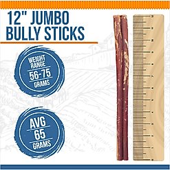 K9warehouse Jumbo 12-inch Bully Sticks Dog Treats, 3 count slide 2 of 8