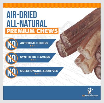 Show full view: K9warehouse Jumbo 12-inch Bully Sticks Dog Treats, 3 count slide 7 of 9