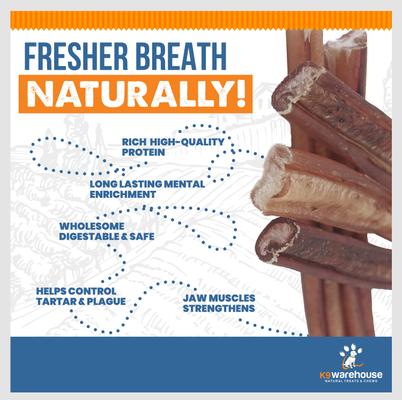 Show full view: K9warehouse Jumbo 12-inch Bully Sticks Dog Treats, 3 count slide 8 of 9