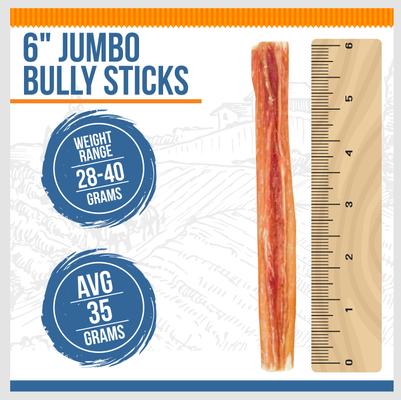 Show full view: K9warehouse Jumbo 6-inch Bully Sticks Dog Treats, 3 count slide 3 of 9