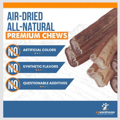 Show full view: K9warehouse Jumbo 6-inch Bully Sticks Dog Treats, 3 count slide 7 of 9