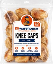 K9warehouse Knee Cap Bones Beef Flavored Dog Bone Treats, 10 count