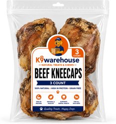K9warehouse Knee Cap Bones Beef Flavored Dog Bone Treats, 3 count