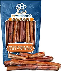 K9warehouse Mega Monster Bully Sticks 12-in, 3 count