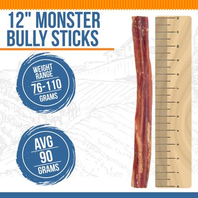 Show full view: K9warehouse Monster 12-inch Bully Sticks Dog Treats, 3 count slide 3 of 9