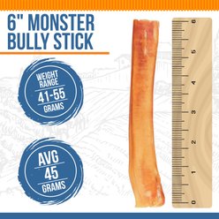K9warehouse Monster 6-inch Bully Sticks Dog Treats, 3 count slide 2 of 7