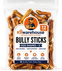 K9warehouse Odd-Shaped 4 to 5-in Bully Sticks Dog Treats, 12 count