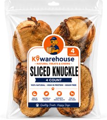 K9warehouse Sliced Knuckle Bones Beef Flavored Dog Bone Treats, 4 count