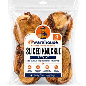 K9warehouse Sliced Knuckle Bones Beef Flavored Dog Bone Treats, 4 count
