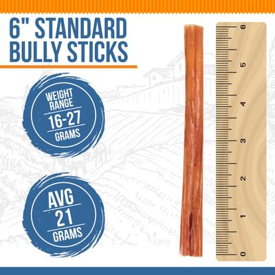 Show full view: K9warehouse Standard 6-inch Bully Sticks Dog Treats, 12 count slide 3 of 7