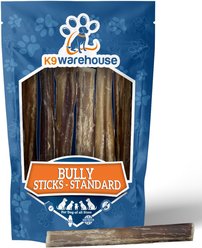 K9warehouse Standard 6-inch Bully Sticks Dog Treats, 25 count
