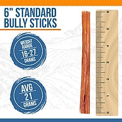 K9warehouse Standard 6-inch Bully Sticks Dog Treats, 6 count slide 2 of 6