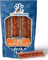 K9warehouse Stuffed Gullet 6-inch Beef Flavored Dog Chews, 6 count