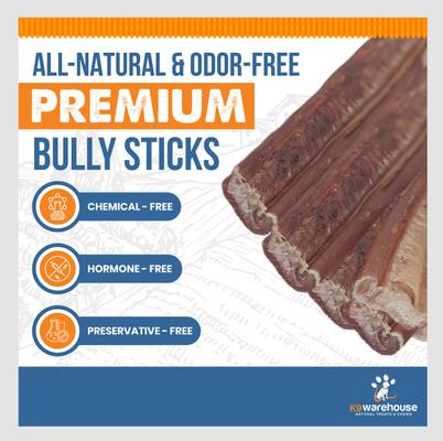 Show full view: K9warehouse Thin 12-inch Bully Sticks Dog Treats, 12 count slide 4 of 8