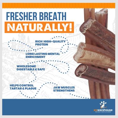 Show full view: K9warehouse Thin 12-inch Bully Sticks Dog Treats, 12 count slide 8 of 8