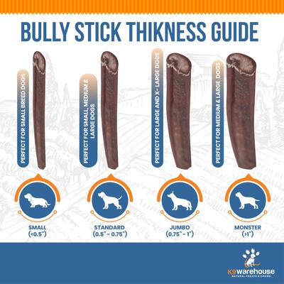 Show full view: K9warehouse Thin 12-inch Bully Sticks Dog Treats, 6 count slide 4 of 7