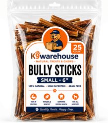 K9warehouse Thin 6-in Bully Sticks Dog Treats, 25 count
