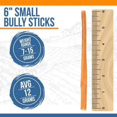 Show full view: K9warehouse Thin 6-inch Bully Sticks Dog Treats, 12 count slide 3 of 5