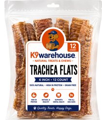 K9warehouse Trachea Flats Beef Flavored Dog Chews, 12 count