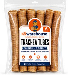 K9warehouse Trachea Tubes 10 to 12-in Beef Flavored Dog Chews, 6 count