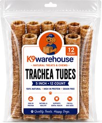 K9warehouse Trachea Tubes 5 to 6-in Beef Flavored Dog Chews, 12 count