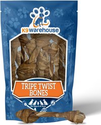 K9warehouse Tripe Twist Beef Flavored Dog Bones, 6 count
