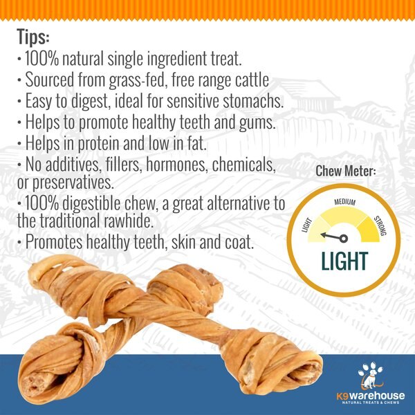 K9warehouse Tripe Twist 5-inch Beef Flavored Dog Chews