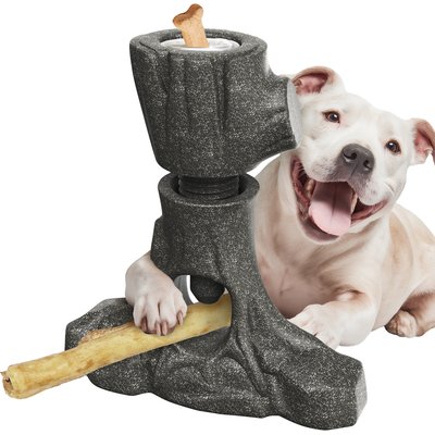 KADTC KADTC 2 IN 1 Durable Root Bully Stick Holder & Dog Chew Toy, Brown, X-Large