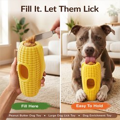 KADTC All IN ONE 2 in 1 Durable Corn Fillable Freeze Dog Chew Toy, Yellow, X-Large slide 2 of 9