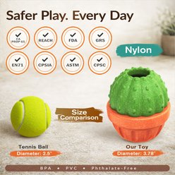 KADTC All IN ONE 3 in 1 Cactus Fillable Freeze Enrichment Dog Treat Dispenser Chew Toy, Green, X-Large slide 2 of 9