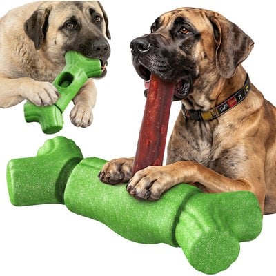 KADTC KADTC Durable Bully Stick Holder Dog Toy, Green, XX-Large