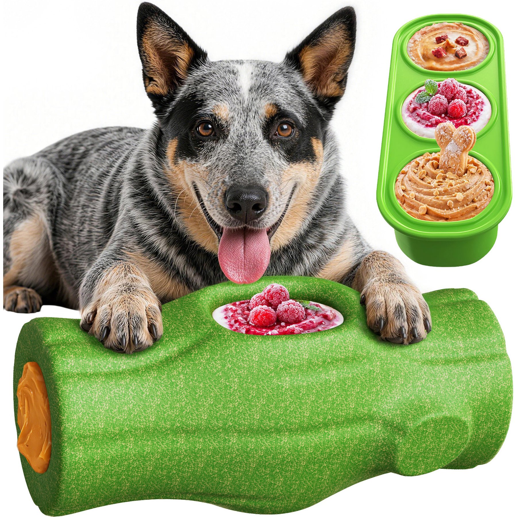 KADTC Durable Stump Freeze Dog Toy, Green, Large