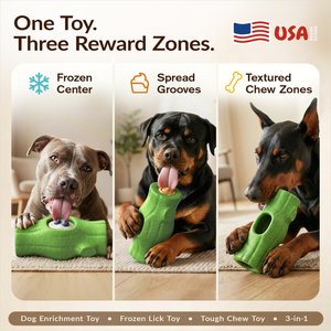 KADTC Frost Lick 2 In 1 Dog Fillable Chew Enrichment Puzzle Toy, Green, X-Large