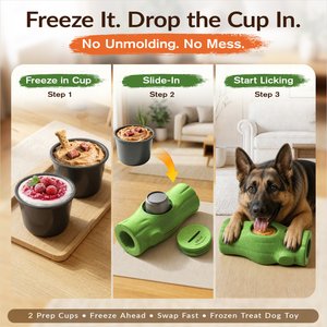 KADTC Frost Lick 2 In 1 Dog Fillable Chew Enrichment Puzzle Toy, Green, X-Large