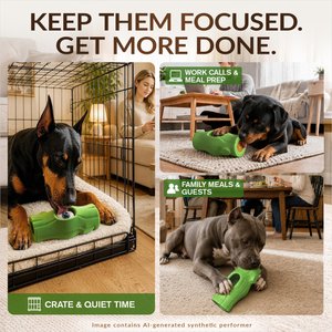 KADTC Frost Lick 2 In 1 Dog Fillable Chew Enrichment Puzzle Toy, Green, X-Large