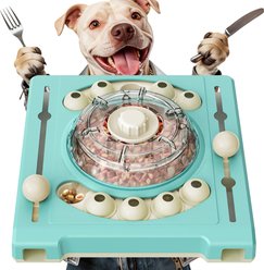 KADTC Turntable 2 In 1 Puzzle Dog Toy, Blue