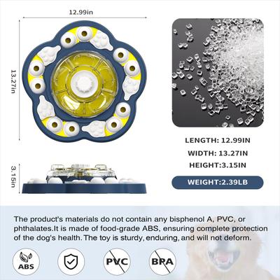 Show full view: KADTC Wisdom Wheel Puzzle Dog Feeder Toy, Blue slide 3 of 7