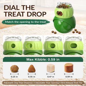 KADTC Wobble Dog & Cat Treat Dispensing Toy, Green, Small