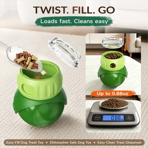 KADTC Wobble Dog & Cat Treat Dispensing Toy, Green, Small