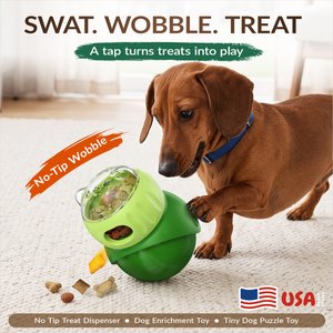 KADTC Wobble Dog & Cat Treat Dispensing Toy, Green, Small