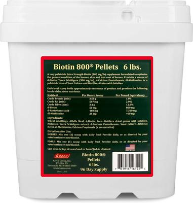 Show full view: Kaeco Biotin 800 Molasses Pellets Horse Hoof Care Supplement, 6-lb tub slide 2 of 7