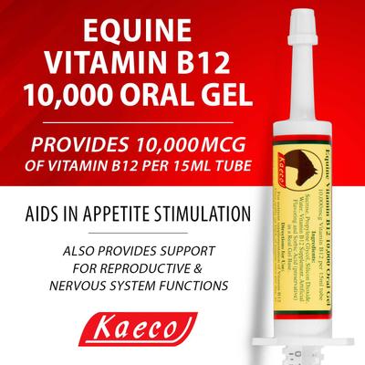Show full view: Kaeco Vitamin B12 Gel Horse Supplement, 10,000 mcg, 15-ml tub slide 5 of 5