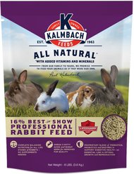 Kalmbach Feeds 16% Best-in-Show Timothy Hay & Alfalfa Hay Mini Pellet Feeds Rabbit Food, 8-lb bag