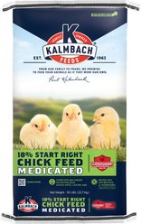 Kalmbach Feeds 18% Protein Start Right Medicated Chick Feed, 50-lb bag