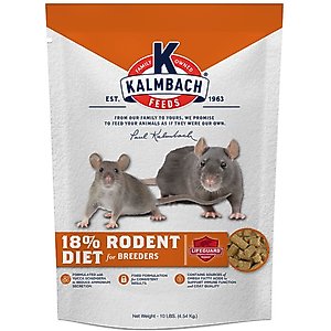 Kalmbach Feeds 18% Rodent Diet Feeds Rat & Mouse Food, 10-lb bag