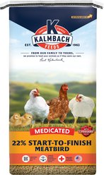 Kalmbach Feeds 22% Protein Start To Finish Meatbird Medicated Crumbles Poultry Feed, 50-lb bag