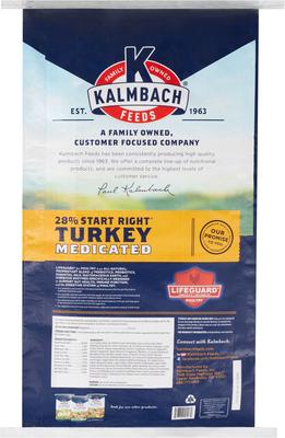 Show full view: Kalmbach Feeds 28% Start Right Medicated Turkey Feed, 50-lb bag slide 3 of 7