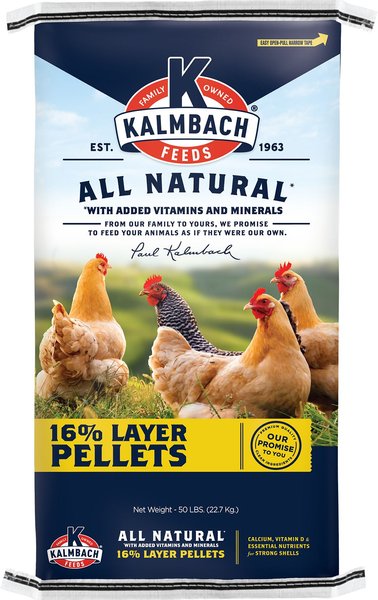 Kalmbach Feeds All Natural 16% Layer Pellets Chicken Feed, 50-lb bag