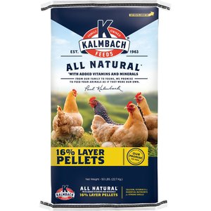 Kalmbach Feeds All Natural 16% Layer Pellets Chicken Feed, 50-lb bag