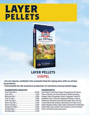 Show full view: Kalmbach Feeds All Natural 16% Layer Pellets Chicken Feed, 50-lb bag slide 3 of 7